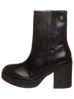 Leder-Stiefeletten in Schwarz