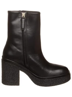 Leder-Stiefeletten in Schwarz