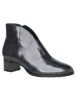 Leder-Stiefeletten "Cara" in Schwarz