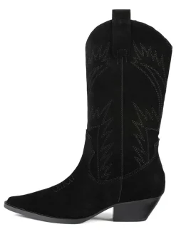 Leder-Stiefeletten "Crush On U" in Schwarz