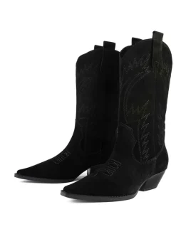 Leder-Stiefeletten "Crush On U" in Schwarz