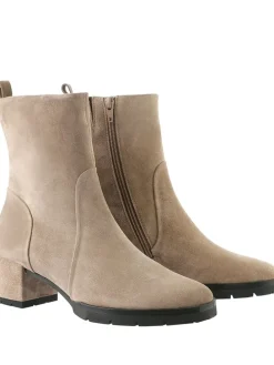 Leder-Stiefeletten "Diana" in Beige