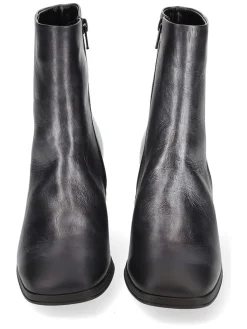 Leder-Stiefeletten in Anthrazit