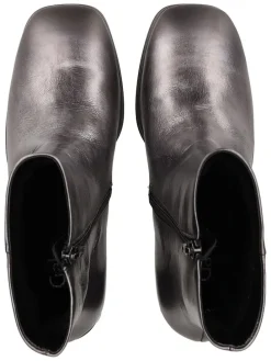 Leder-Stiefeletten in Anthrazit