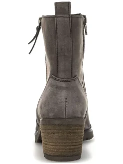 Leder-Stiefeletten in Anthrazit