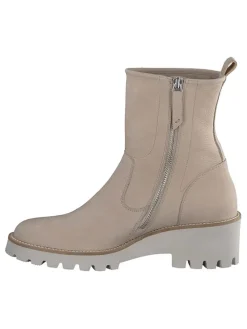 Leder-Stiefeletten in Beige
