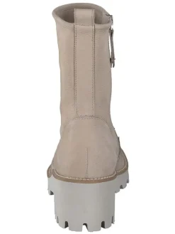 Leder-Stiefeletten in Beige