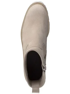 Leder-Stiefeletten in Beige