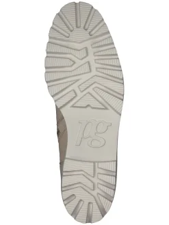 Leder-Stiefeletten in Beige