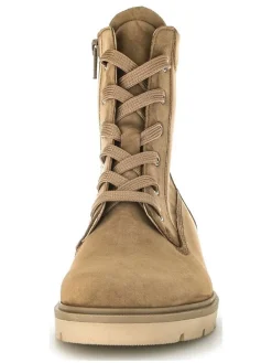 Leder-Stiefeletten in Beige