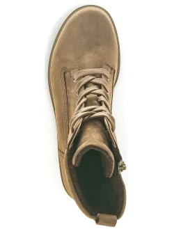 Leder-Stiefeletten in Beige