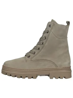 Leder-Stiefeletten in Grau