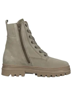 Leder-Stiefeletten in Grau