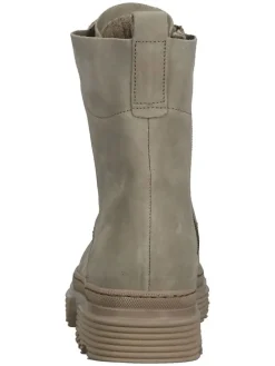 Leder-Stiefeletten in Grau