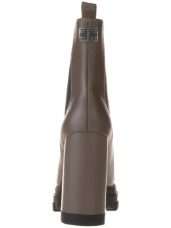 Leder-Stiefeletten in Hellbraun