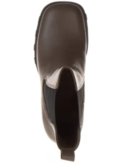 Leder-Stiefeletten in Hellbraun