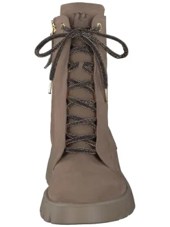 Leder-Stiefeletten in Hellbraun