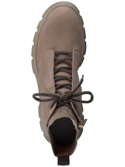 Leder-Stiefeletten in Hellbraun