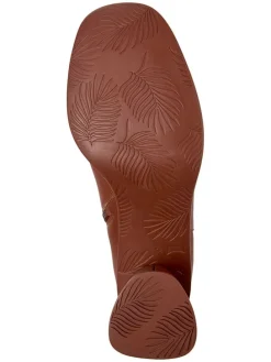 Leder-Stiefeletten in Hellbraun