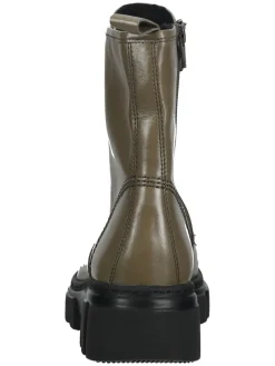 Leder-Stiefeletten in Khaki