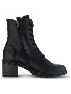 Leder-Stiefeletten in Schwarz