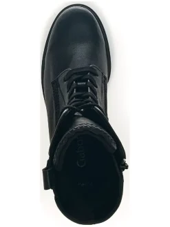 Leder-Stiefeletten in Schwarz