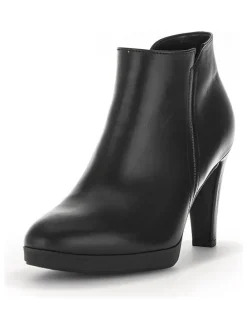 Leder-Stiefeletten in Schwarz