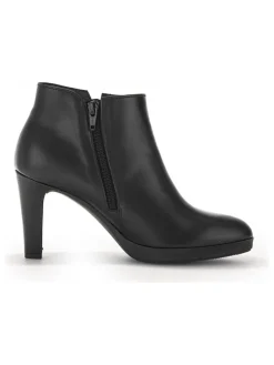 Leder-Stiefeletten in Schwarz