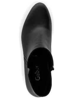 Leder-Stiefeletten in Schwarz