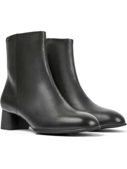 Leder-Stiefeletten in Schwarz
