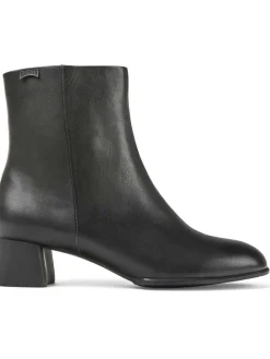 Leder-Stiefeletten in Schwarz