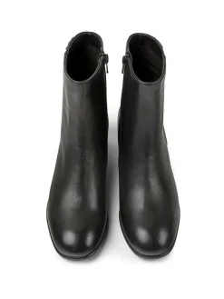 Leder-Stiefeletten in Schwarz