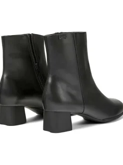 Leder-Stiefeletten in Schwarz
