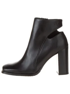 Leder-Stiefeletten in Schwarz