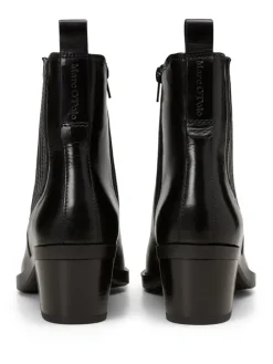 Leder-Stiefeletten in Schwarz