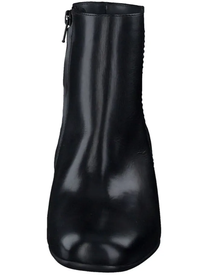 Leder-Stiefeletten in Schwarz