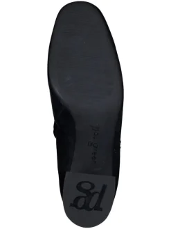 Leder-Stiefeletten in Schwarz