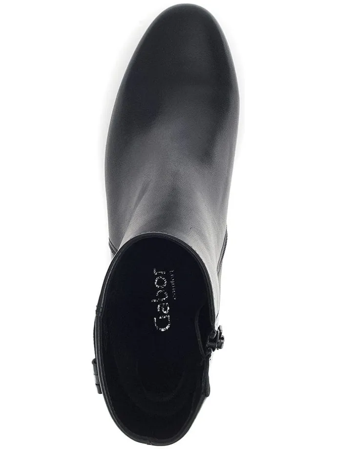 Leder-Stiefeletten in Schwarz