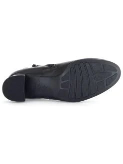 Leder-Stiefeletten in Schwarz