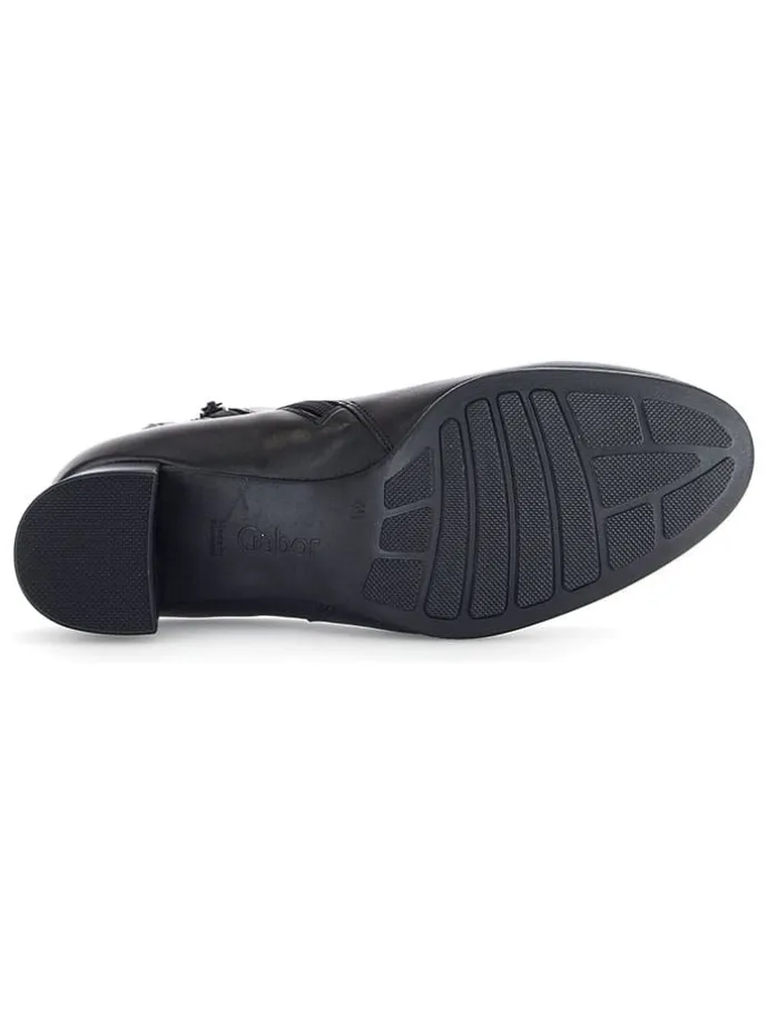 Leder-Stiefeletten in Schwarz