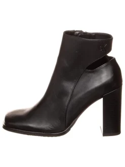 Leder-Stiefeletten in Schwarz