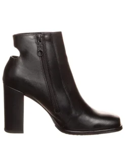 Leder-Stiefeletten in Schwarz