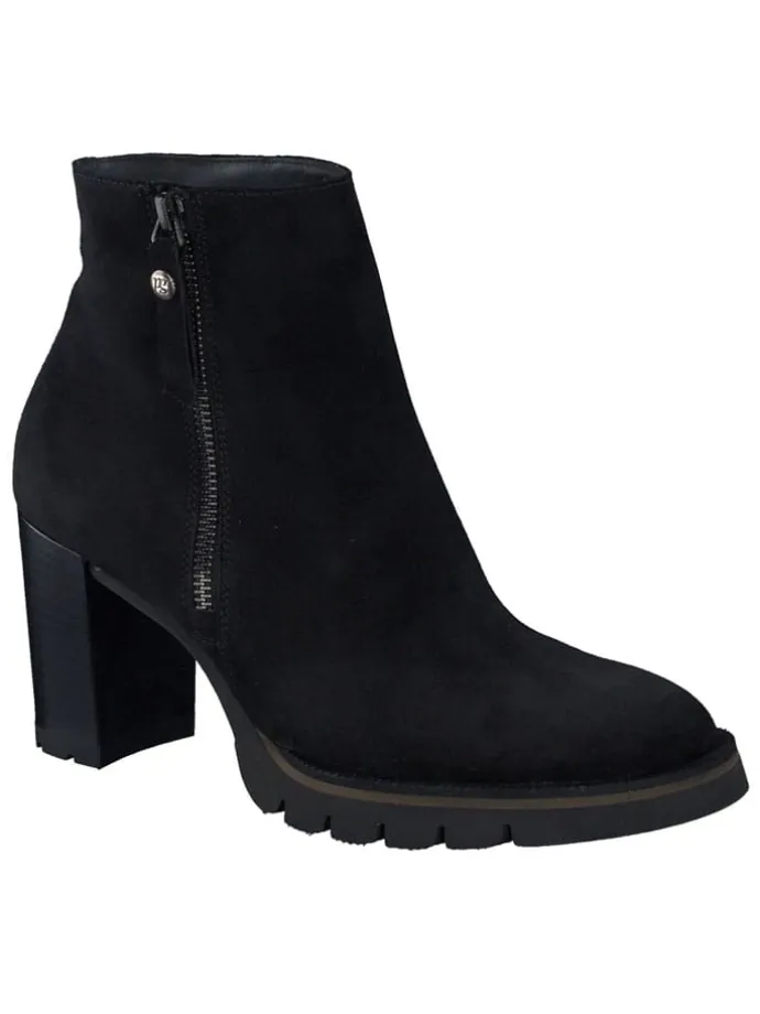 Leder-Stiefeletten in Schwarz