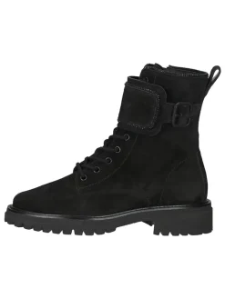 Leder-Stiefeletten in Schwarz
