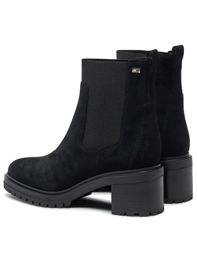 Leder-Stiefeletten in Schwarz