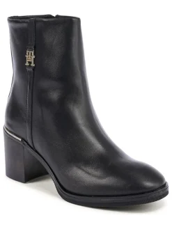 Leder-Stiefeletten in Schwarz