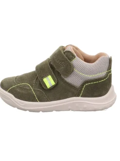 Leder-Stiefeletten "Whaley" in Khaki/ Grau