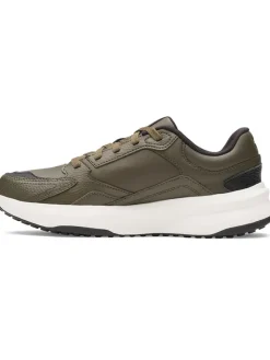 Leder-Trainingsschuhe in Khaki