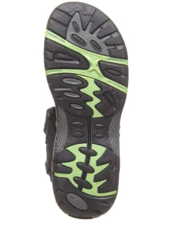 Leder-Trekkingsandalen in Schwarz