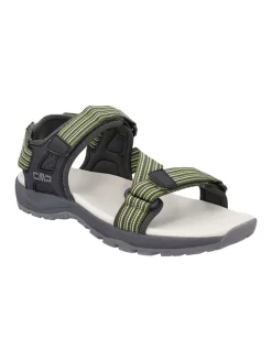 Leder-Trekkingsandalen "Khalys" in Grau/ Grün